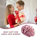 ACWOO Satin Bonnet Hair Wrap Sleep Cap with Elastic Band for Women Girls view 8