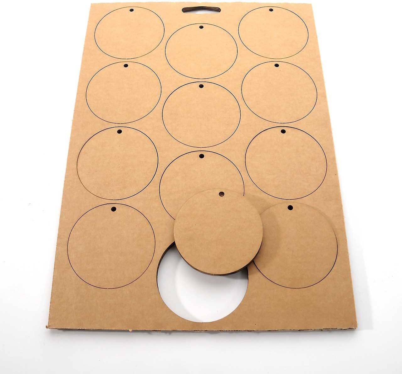 Circles of Cardboard, Heindesign 09067052 – Box of 12, 70 x 70 x 5 mm