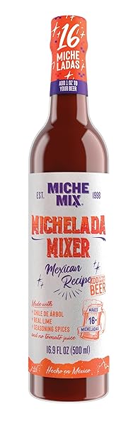 MICHE MIX MICHELADA MIXER, 16.9 FL OZ, AUTHENTIC MEXICAN RECIPE WITH CHILE DE ARBOL, REAL LIME, SEASONING SPICES, NO TOMATO JUICE