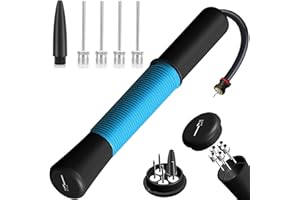 FENXYO Ball Pump with Needle Storage(Never Lose Pin) Basketball Pump with 5 Needles and Extendable Cable, Soccer Football Pumps, Volleyball Pump Rugby Ball Inflator - Great for All Balls