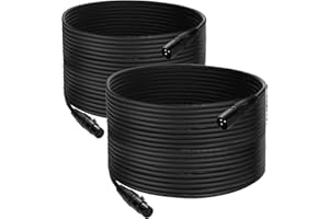 CZGOR DMX Cable 50 ft, 2 Pack Flexible 3 Pin Signal XLR Male to Female DMX Cable Wire, Suitable for Stage Lighting Signal XLR Connection Stage Light Cables for Par Light Input & Output