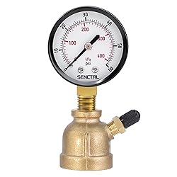 SENCTRL 0-60 Psi Gas Pressure Test Gauge, 2" Dial