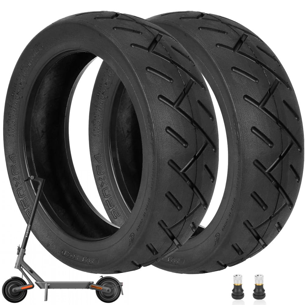 TREFAN 10-inch 250 * 64 Electric Scooter Vacuum Tire, Durable Anti Slip Rubber Front and Rear Tubeless Tires Replacement for Xiaomi 4 Ultra Electric Scooter (2PCS)