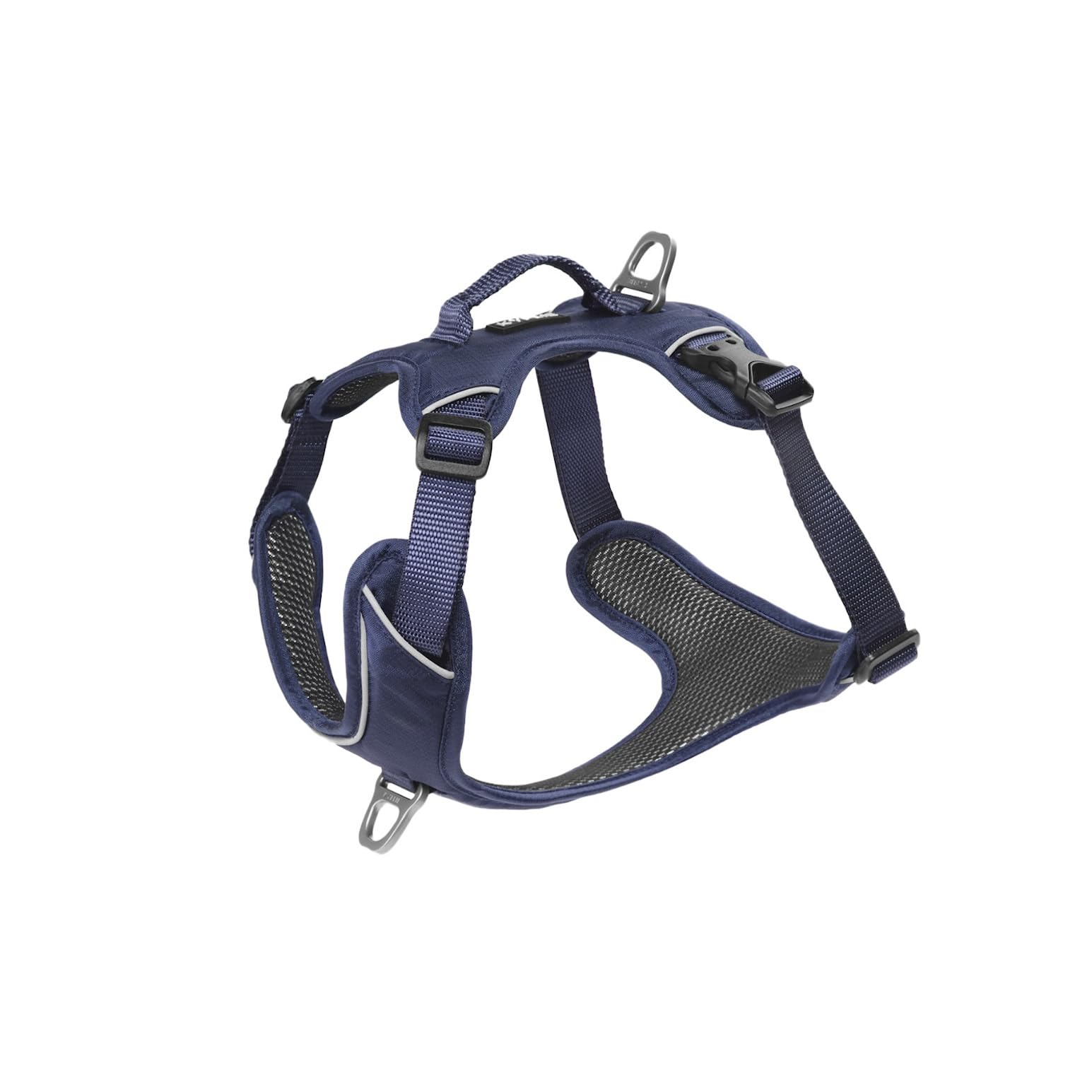 KYFLIE - No-Pull Reflective Dog Harness for Training & Daily Walks - Adjustable & Breathable Y Harness - Front & Back Leash Attachments - Control & Assistance Handle - S - Navy Blue