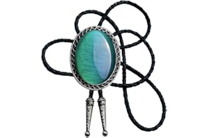 Bolo Tie with Natural Stone Turquoise Stone Style Genuine and Cowhide Rope More Colors
