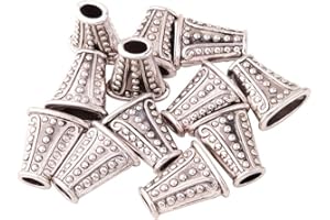 AKOAK 10 Pieces Antique Silver Plated Alloy Cone End Beads Caps for DIY Jewelry