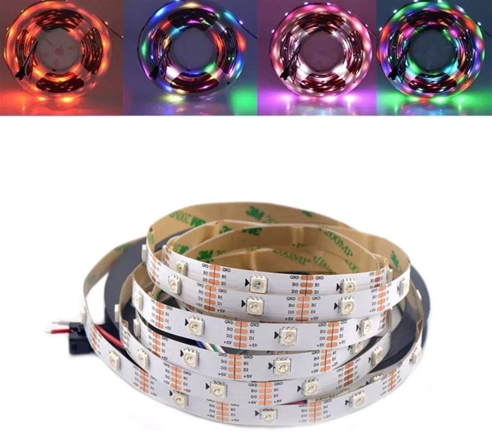 Xiangfeishangmao LED Backlight Strip 1M 5M WS2813 RGB Dream Color Non-Waterproof LED Pixel Strip Light Decor DC 5V (Color : White-1M)