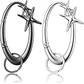 HJZHII 2Pcs Large Star Carabiner Y2K Keychain, Cute Alloy Star Keychains Clip Cool Shiny Stars Shaped Belt Loop Key Ring for Keys, Car Keys, Bags, Outdoor Gear and Purse Decoration