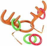 DERAYEE Christmas Inflatable Reindeer Antler Hat Ring Toss Game Kids Family Fun view 2