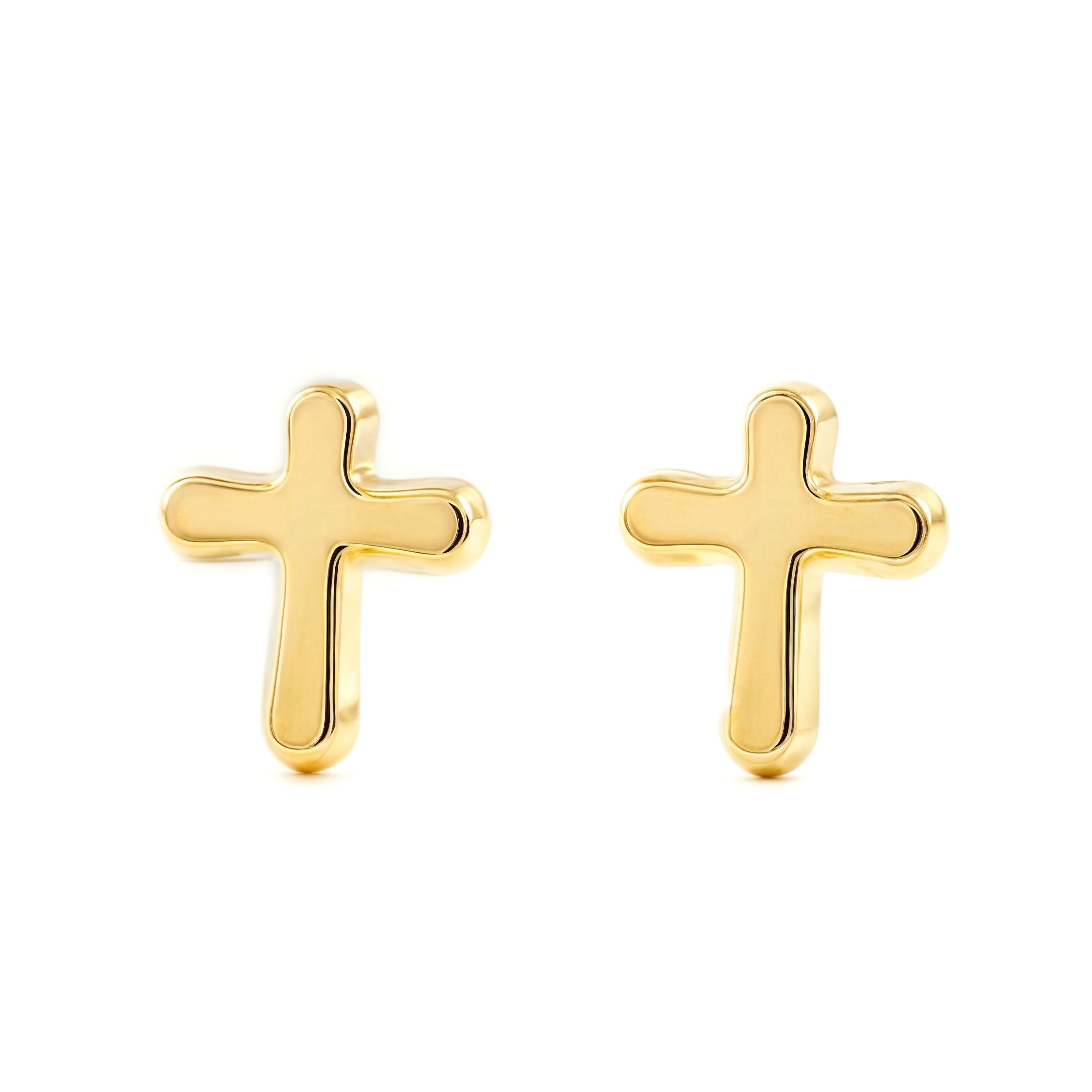 18ct Yellow Gold cross Earrings
