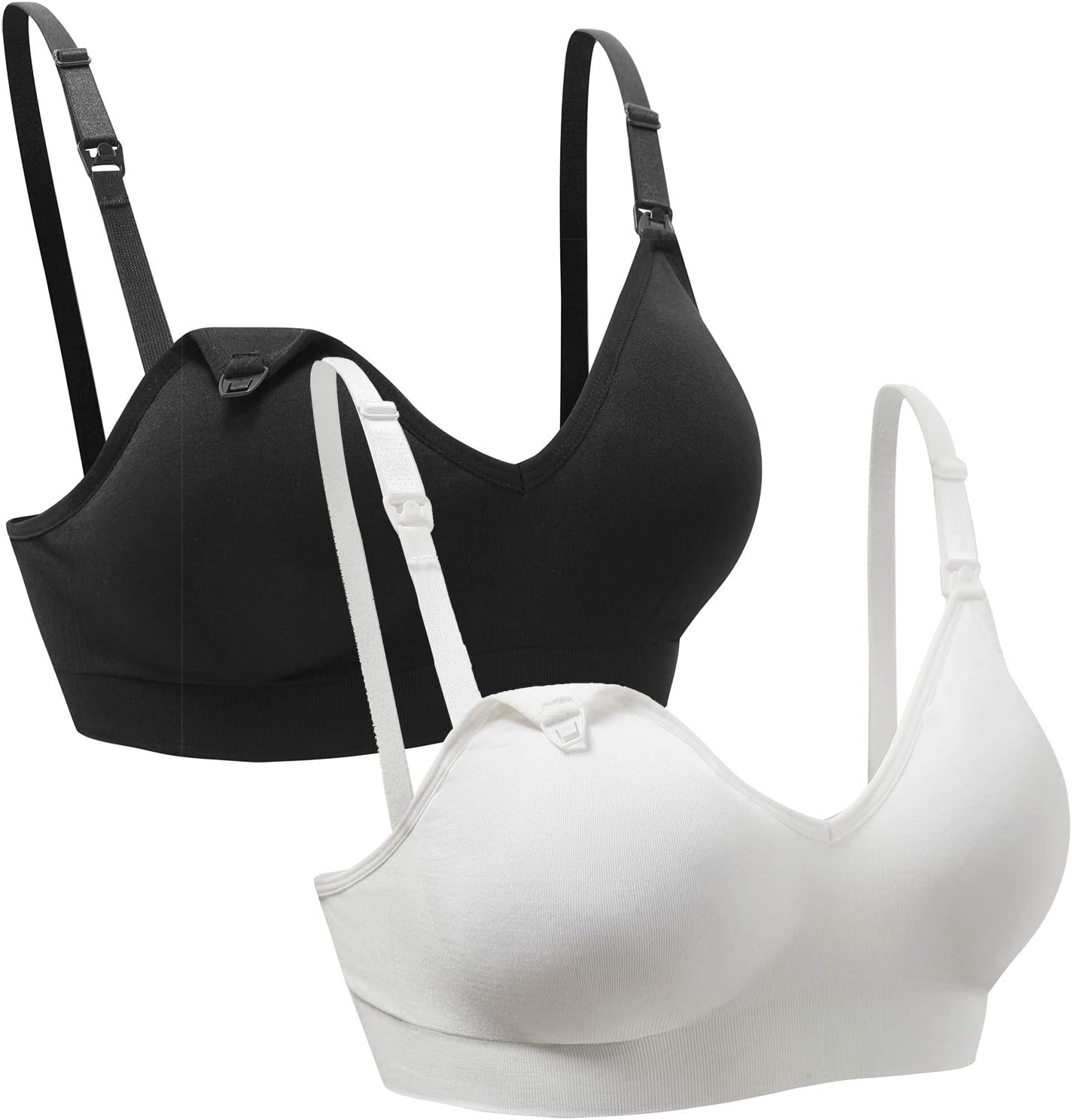 Nursing Bra Wireless Deep V Neck Sleeping Nursing Maternity Bra for Breastfeeding Pregnancy