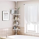 SONGMICS Adjustable Bathroom Corner Shelf 95-300 cm Telescopic Shower Caddy view 2