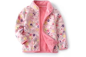 Feidoog Toddler Kids Polar Fleece Warm Jacket Baby Boys Girls Autumn Winter Zip-up Lightweight Long Sleeve Jacket