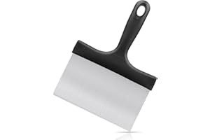 HANWRAPS Grill Scraper, Griddle Scraper, Food Scraper with Handle for Blackstone Grill Accessories,Outdoor Barbecue Tools,Stainless Steel Scraper for Blackstone, Flat Top Grill Cleaning, Easy to Remove Stain