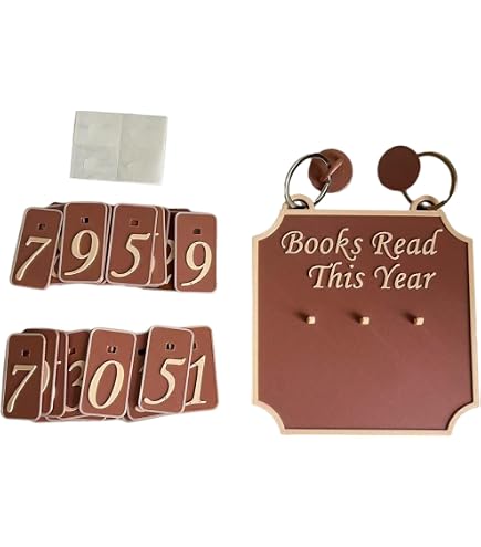 Plaque Compteur De Livres Personnalisée – En Bois, 13x18 Cm, Avec Chiffres Interchangeables, Décoration D’étagère Pour Lecteurs