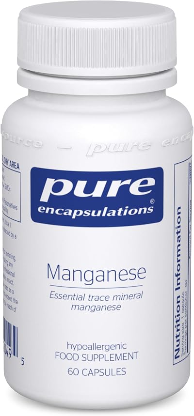 Pure Encapsulations Manganese 8mg - 60 Veg Capsules, Bioavailable Mineral
