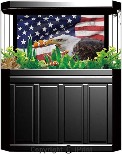 Amazon Com Aquarium Decoration Background American Flag Decor
