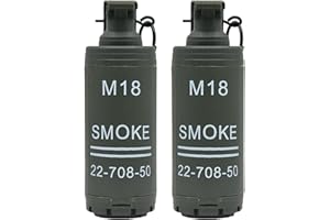 Disratw M18 Airsoft Grenade Toys 2Pcs Toy Hand Grenades Plastic CS Battle Game Tactical CS Grenade Pull Ring Toys Role Play Model Prop for Age 14+