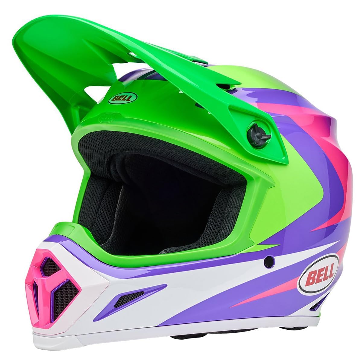 Bell MX-9 MIPS Dirt Helmet (Gloss Jackal Hi-Viz Green/Purple - 2X-Large) Image