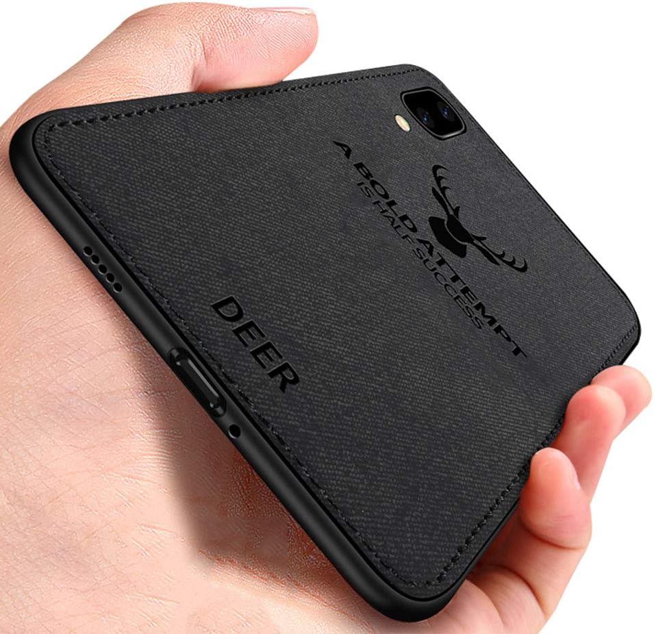 Yoota Vivo Nex S Case, Deer Head Art Cloth Case Soft TPU Edge Shock Absorption Non-slip Cleanable Hybrid Cover for Vivo Nex S - Black