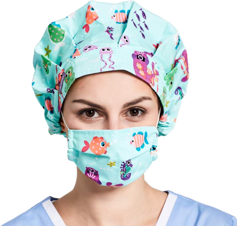 ANNO Work Hat Bouffant Scrub Cap One Size Multi Colors