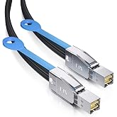 ipolex External Mini SAS HD SFF-8644 to SFF-8644 (SAS 3.0) Cable, Full Duplex 12Gbps for Servers, RAID Controllers, Host Bus Adapters (HBA), JBOD, 100 Ohms, 2-m(6.6ft)