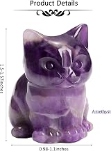 CrystalTears Amethyst Healing Crystal Cat Figurine 1.5 in Gift Box view 7