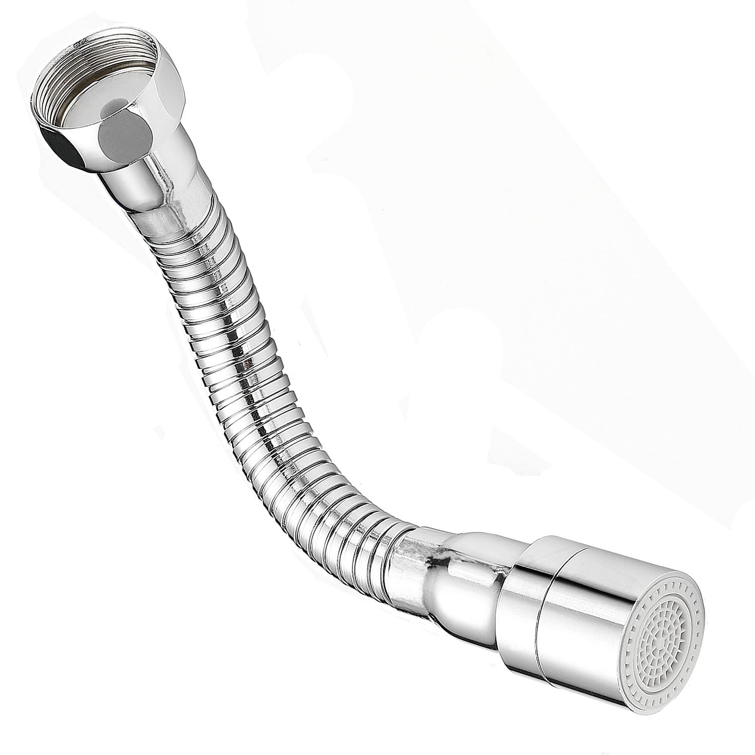 Photo 1 of 7 inch Metal Hose Faucet Sprayer Attachment Goose Neck Kitchen Sink Aerators Polished Chrome For Cold Hot Water (Silver)