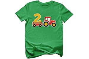TSTARS Farm Tractor 2nd Birthday Shirt Gifts for 2 Years OId Boys Girls Bday Party Toddler Kids T-Shirt