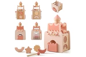 WOODEN TEETHER Wooden Montessori Activity Cube for Preschoolers 3-5 Multi-Sensory Learning Toy, Educational and Screen-Free Birthday for Kids