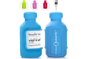 VIAL SAFE The Original Insulin Vial Protector | Durable Vial Case | Silicone Insulin Vial Protector | Insulin Bottle Protector | Fits Humalog/Humulin/Novo (Log, Rapid, Lin) | 2-Pack, Light Blue