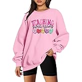LUKYCILD Valentines Sweatshirts for Women Teacher Valentines Day Shirt Cute Sweet Hearts Grahic Pullover Tops
