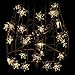 KEDSUM Outdoor Snowflake Solar String Lights, 20ft 30 LED Waterproof Outdoor Decoration Lighting Fairy Lights for Christmas Trees, Garden, Patio, Wedding, Party and Holiday Festivals (Warm White)