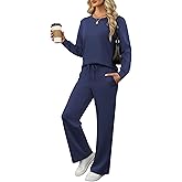 ANRABESS Women's 2 Piece Lounge Sets Casual Travel Outfits Wide Leg Tracksuit Sweatsuits Matching Set 2026 Fall Clothes