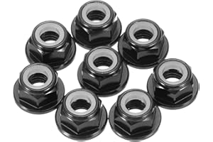 MECCANIXITY 8 Pcs M5 Pitch 0.8mm Aluminum Alloy Lock Nuts Flanged Hex Nuts Nylon Locking Serrated for RC Drone Quadcopter Mot