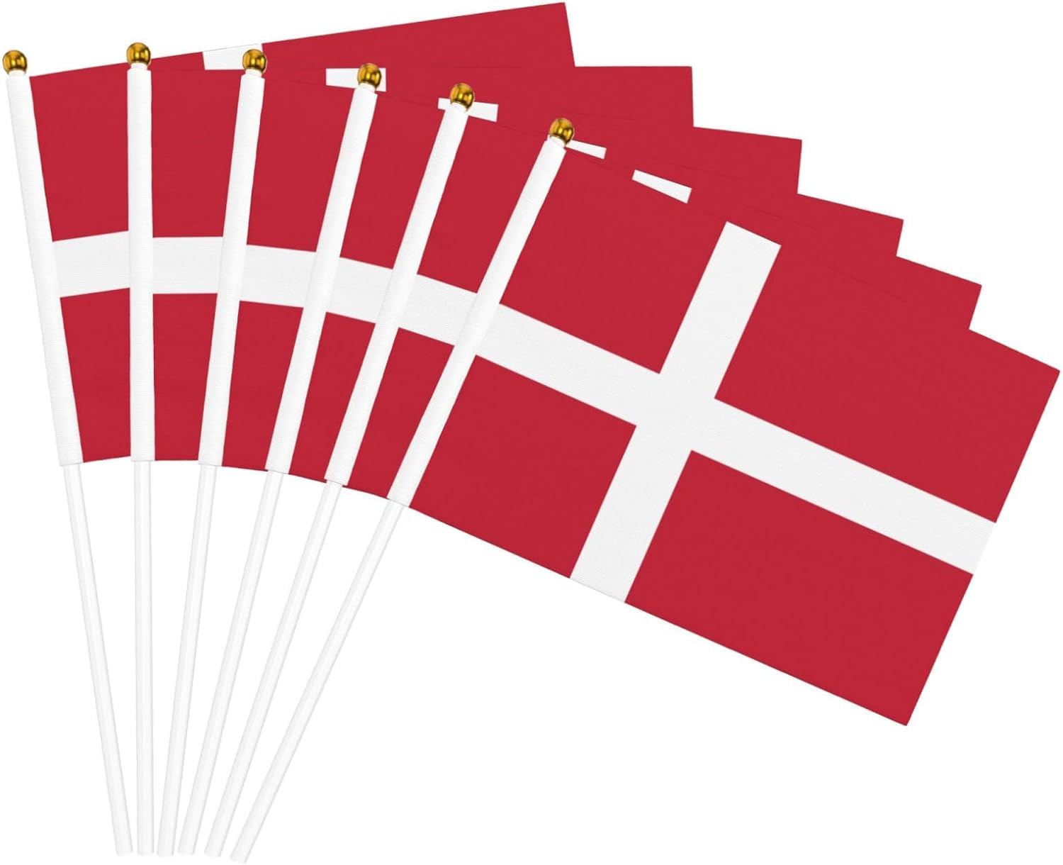 20 Pack Denmark Flags, Small Handheld Danmark Flags