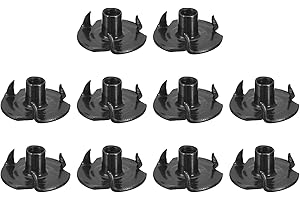 uxcell #8-32 T-Nuts, Zinc-Plated Carbon Steel 3-Pronged Tee Nuts Threaded Inserts for Climbing Holds and Wood Working, Black 