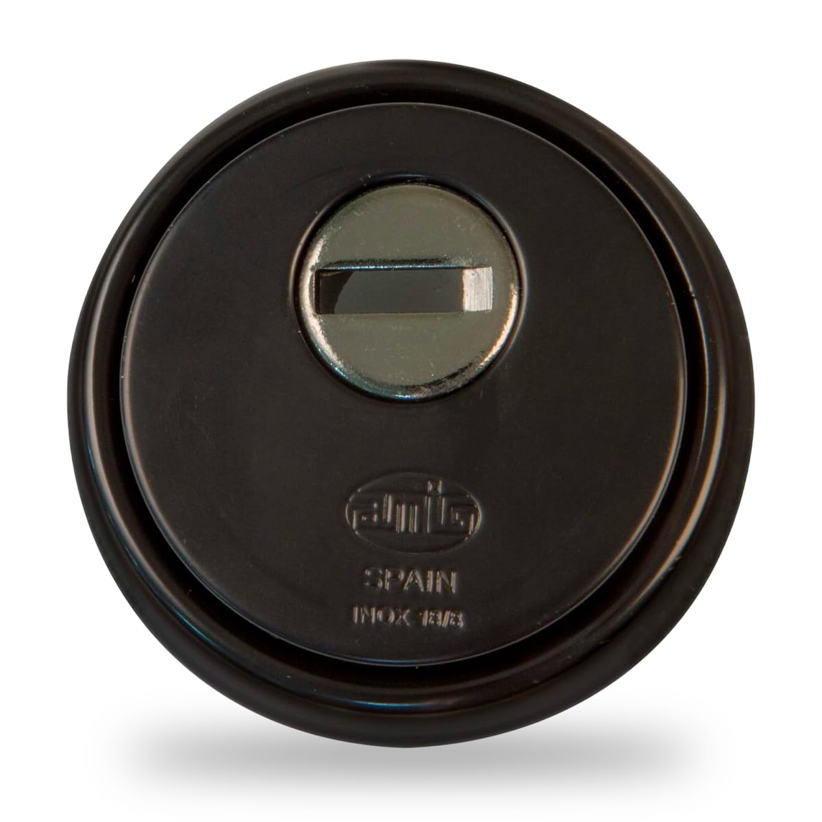 Amig - Cylinder Protector Mod. 31 - Steel - Black - Hollow Outer Ring - Ø65 mm - with Anti-Drill Plate - with Screws and mounting Support - for Euro Profile Cylinder EN1303 - Sintered Steel Body