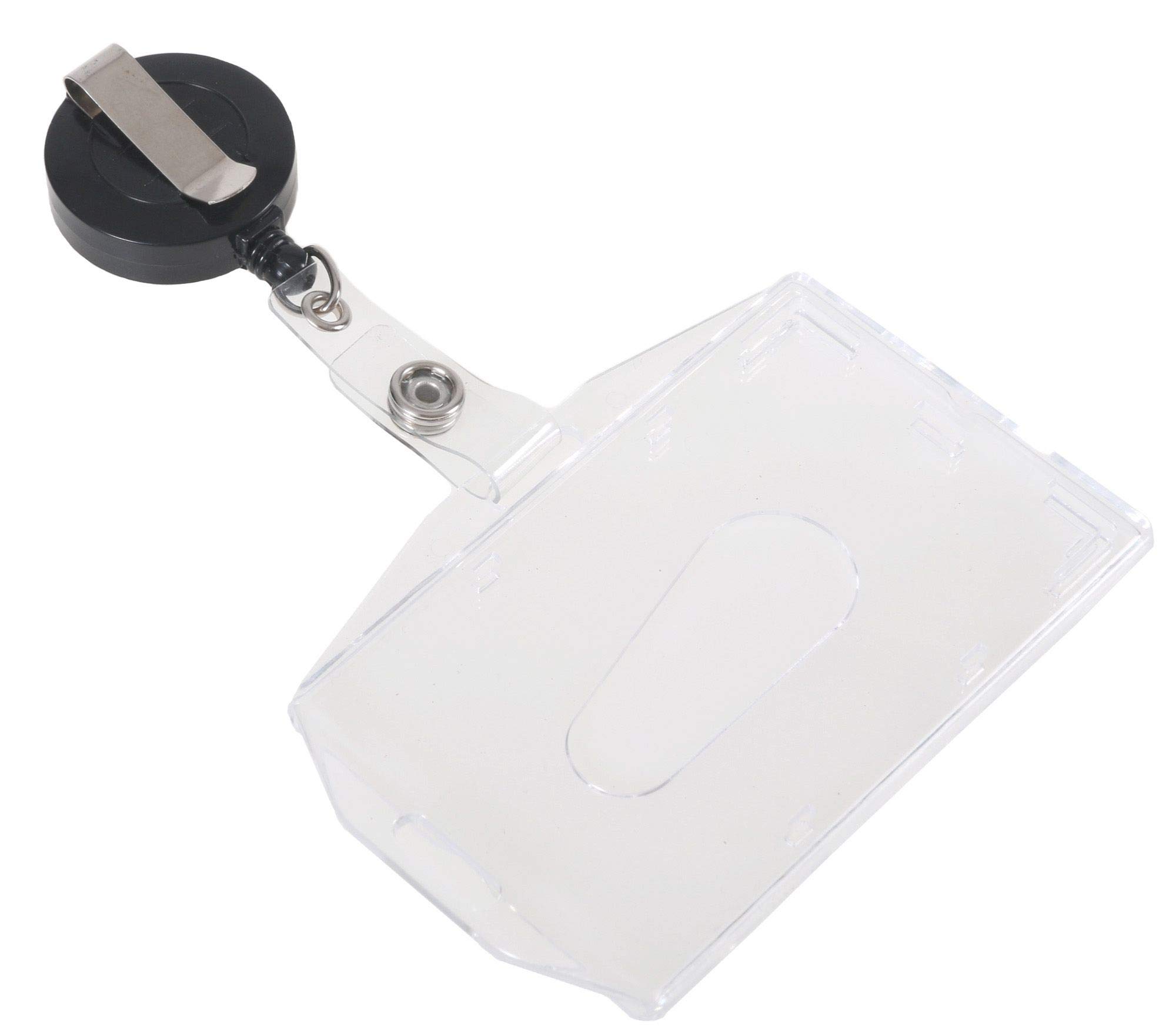 EUROPEL Badge Reel, Retractable with Transparent Hard Plastic (Pack of 10) | Closed Badge Holder | 54 x 85 mm, 121289