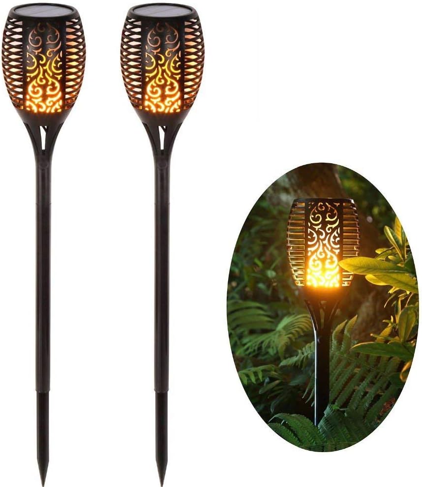 YANYU Solar Torch Garden Lights, 96 LED Waterproof Dancing Flame Solar Decoration Lights, Auto On/Off Outdoor Solar Security Path Lights for Wedding,Garden,Landscape,Patio and Festival Decoration [Energy Class A+]