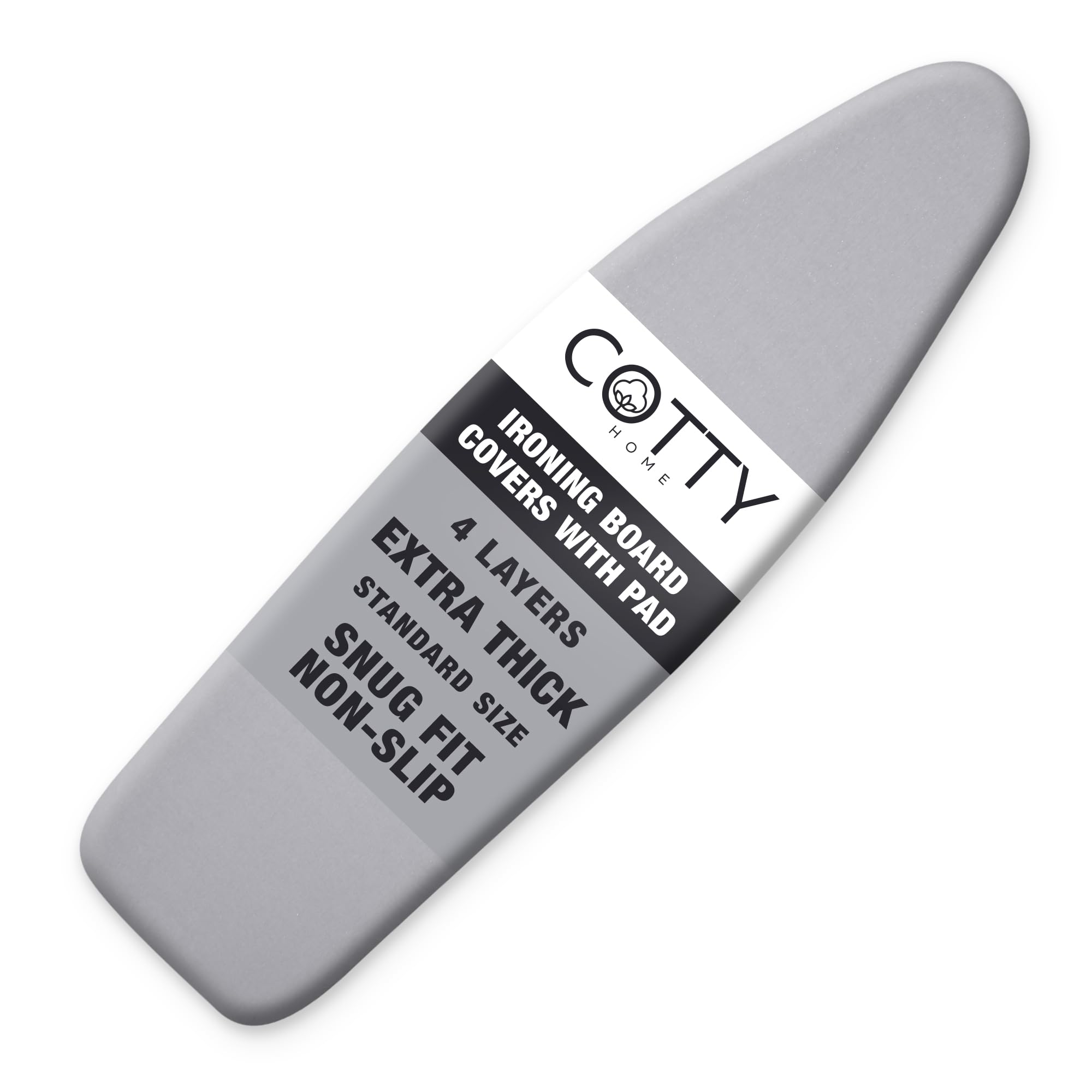 Photo 1 of COTTY HOME Extra Thick Ironing Board Covers with Pad Standard Size 15x54, Heat Reflective Full Scorch Resistant Padding, Snug Fit Non-Slip Nose Pocket Fastener Straps Elastic Edges, Gray