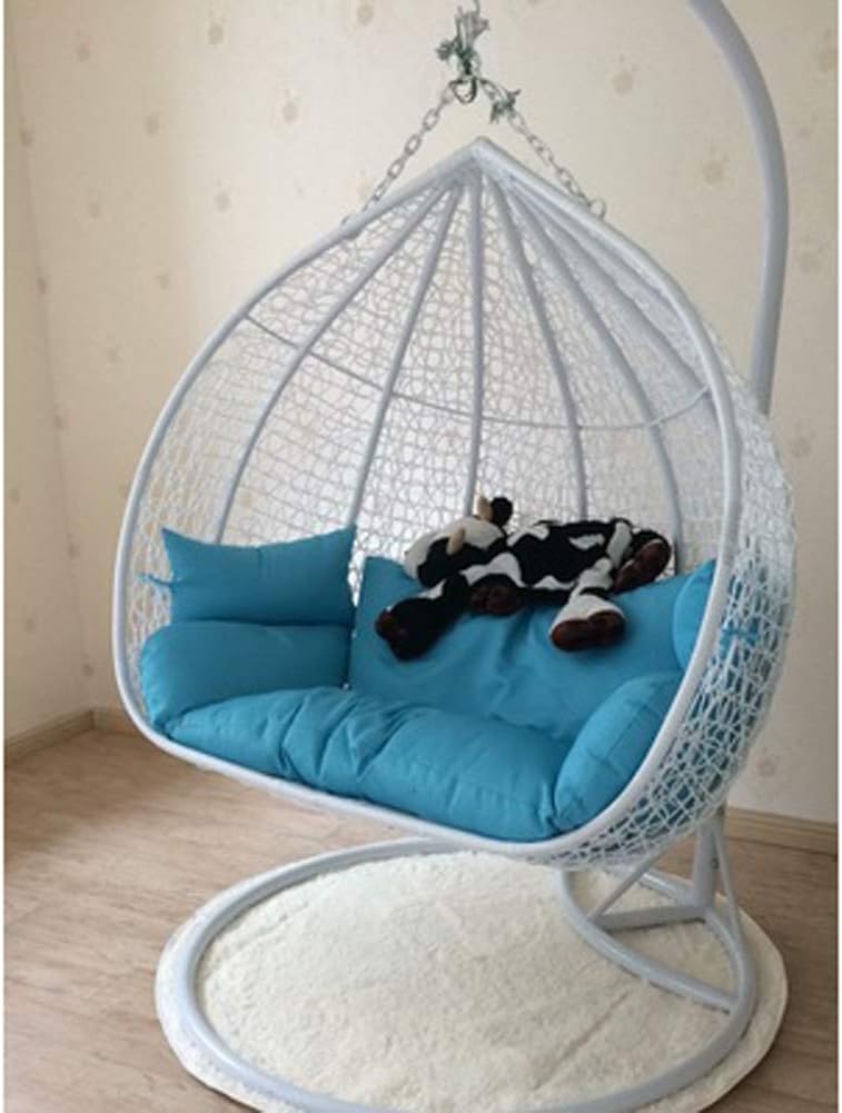 LCZ Thick Hanging Hammock Nest Egg Swing Chair Cushion,Seat Cushioning Pad for Indoor Outdoor Patio Backyard Double Zipper No Chair-Creamy