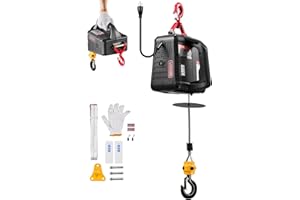 VEVOR 2-in-1 Electric Hoist Winch, 1100 lbs Capacity, 1500W Portable Power Winch Crane, 25 ft Lifting Height, 16.4 ft/min with Manual and Wireless Remote Control for Factory, Warehouss, Garage