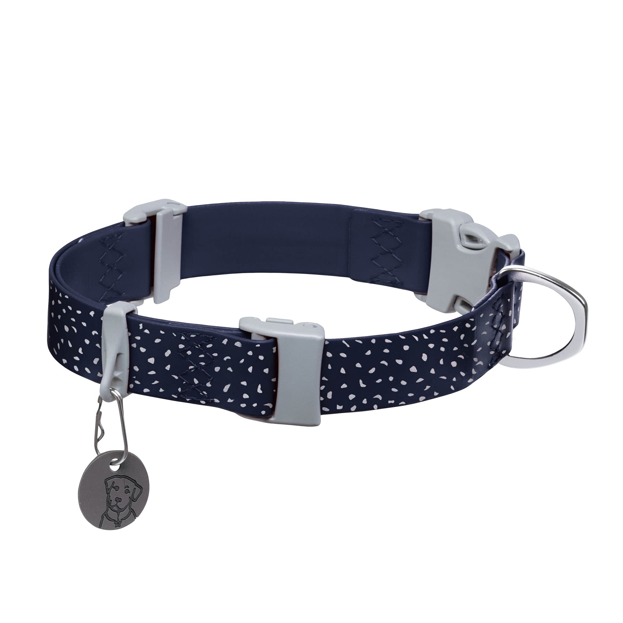 RUFFWEAR Confluence Collar, Waterproof & Odour Resistant Adjustable Dog Collar, 14"-20", Midnight Blue