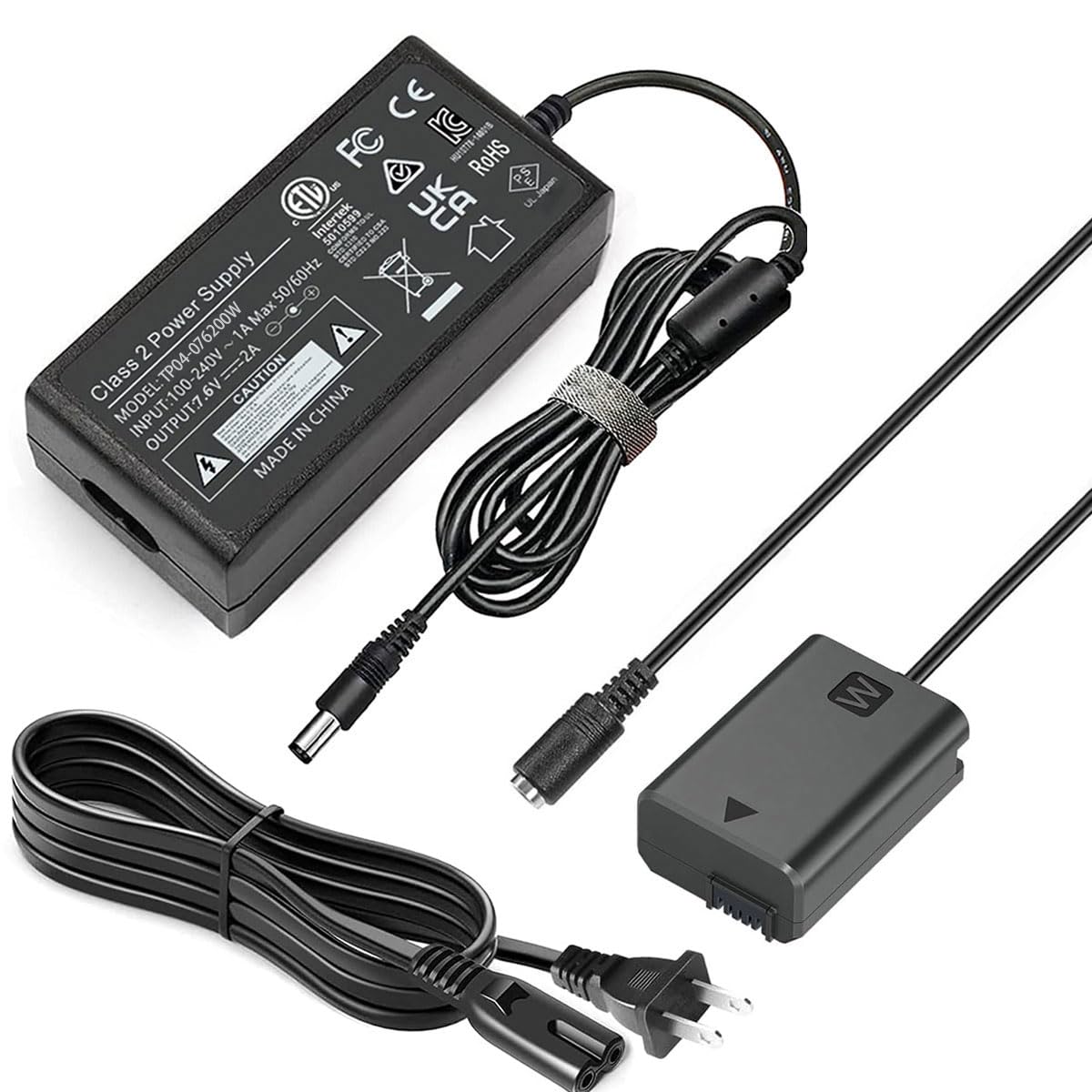 UORLEN AC-PW20 AC Power Adapter NP-FW50 ZV-E10 Dummy Battery Kit for Sony Alpha ZVE10 A7II A7SII A7RII A7 A7R A7S NEX-5/6/7 A5100 A6000 A6100 A6300 A6400 A6500 RX10 II III IV Cameras Accessories