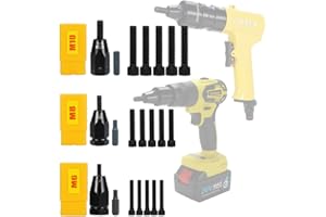 HIFESON Pneumatic Self-Locking Rivet Nut Gun Head(Replacement Mandrel Each 5pcs）for Pneumatic Rivet Nut Gun (M6 M8 M10)