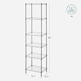 SONGMICS 6-Tier Metal Shelving Unit with Adjustable Shelves and Hooks view 3