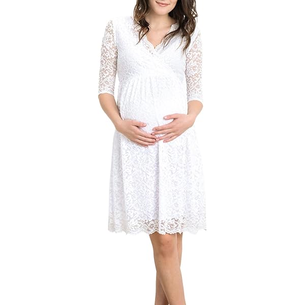 chinese dress ladies Maternity Summer Dress in Breezy White Cotton - Maternity Dress - Maternity Wear - White - Women main image 1
