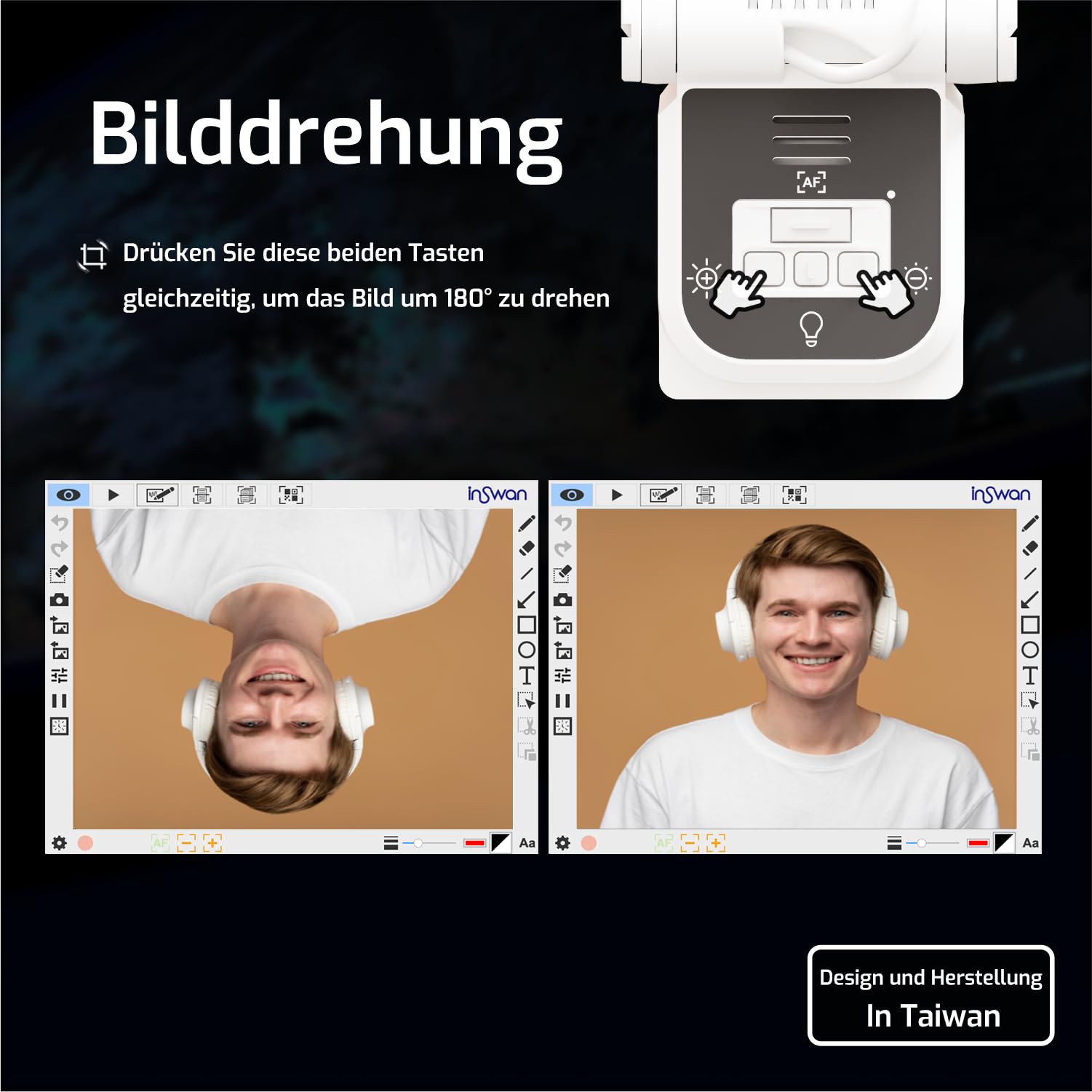 INSWAN INS-Flip 4 – 4K USB Dokumentenkamera/Webcam, 13MP UHD, faltbar, Ultraleicht (305g), Autofokus, Mikrofon & LED, für Unterricht & Webkonferenzen, kompatibel mit macOS, iPad, Windows, Chromebook 5