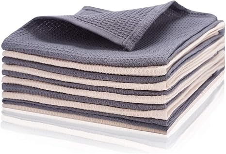 Amazon Com Azamia Toallas De Limpieza Trapos De Tela 100 Algodon Panos Para Cocina Coche Cristal Suelo Tamano 13 7 X 13 7 In Paquete De 10 Home Kitchen
